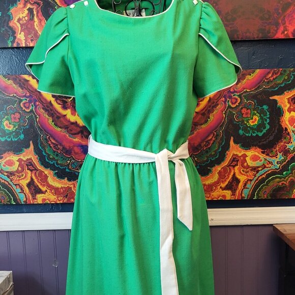Peri Petites ~ Sz 12 ~ Vintage 70’s (or older)  Dress ~  VERY GOOD  Condition!! - Picture 1 of 12